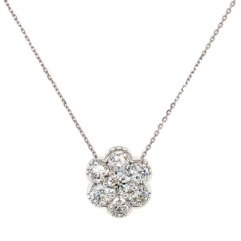 (LD) Collar con diamantes de laboratorio en oro blanco 14kt. 45cm - DGjoyeros
