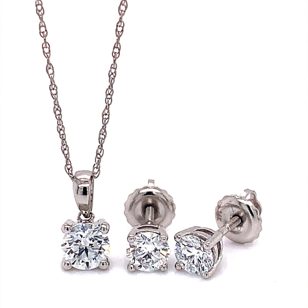 (LD) Collar con diamantes de laboratorio en oro blanco 14kt. 45cm - DGjoyeros