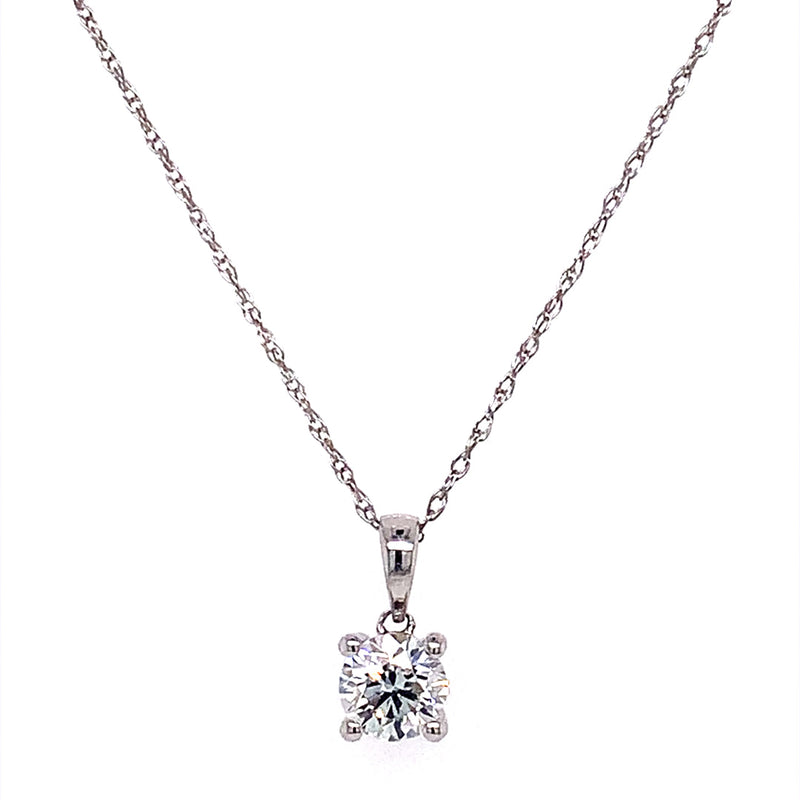 (LD) Collar con diamantes de laboratorio en oro blanco 14kt. 45cm - DGjoyeros