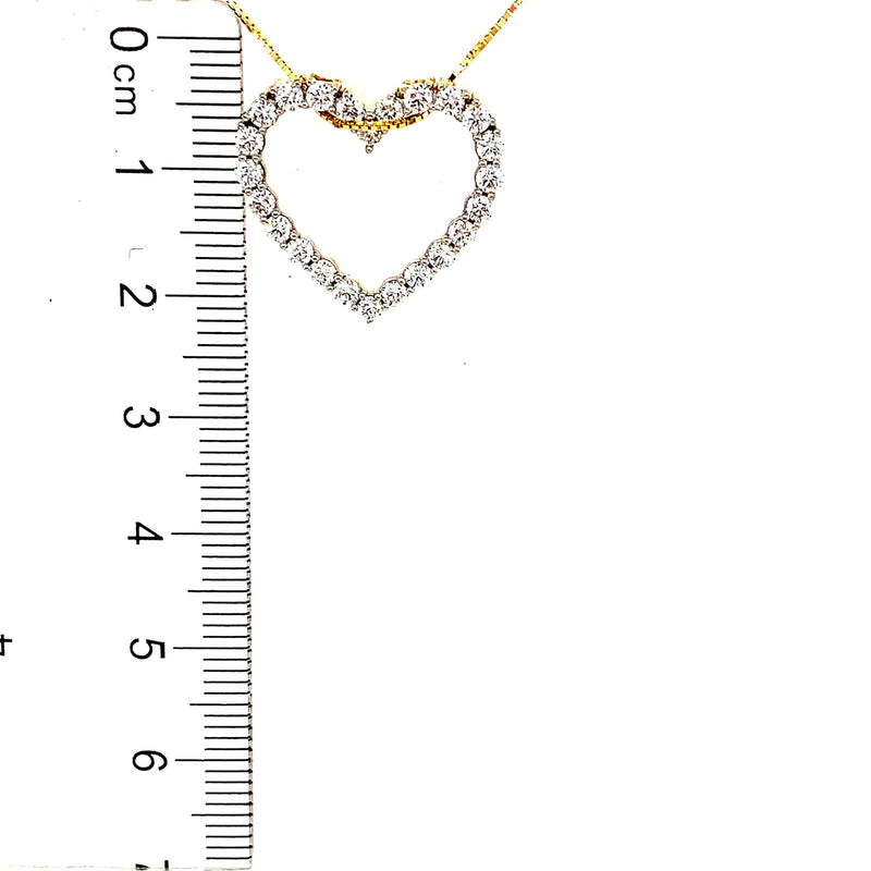 (LD) Collar (corazón) con diamantes de laboratorio en oro amarillo 10kt. 45CM - DGjoyeros