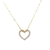 (LD) Collar (corazón) con diamantes de laboratorio en oro amarillo 10kt. 45CM - DGjoyeros