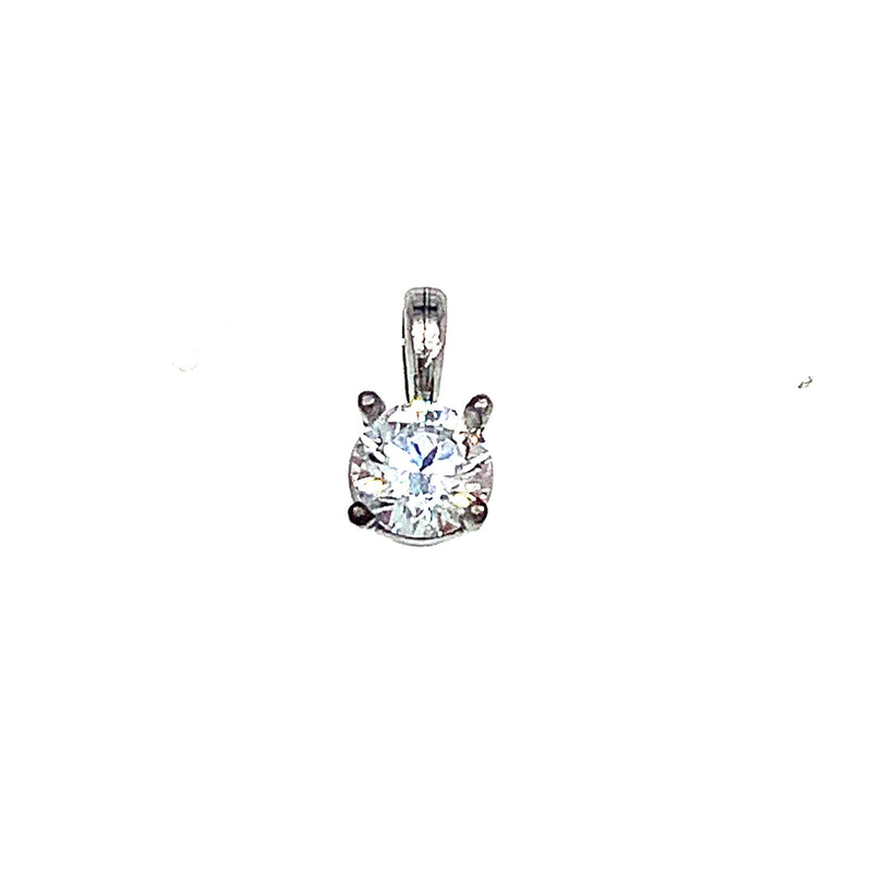 (LD) Dije con diamante de laboratorio en oro blanco 14kt. - DGjoyeros