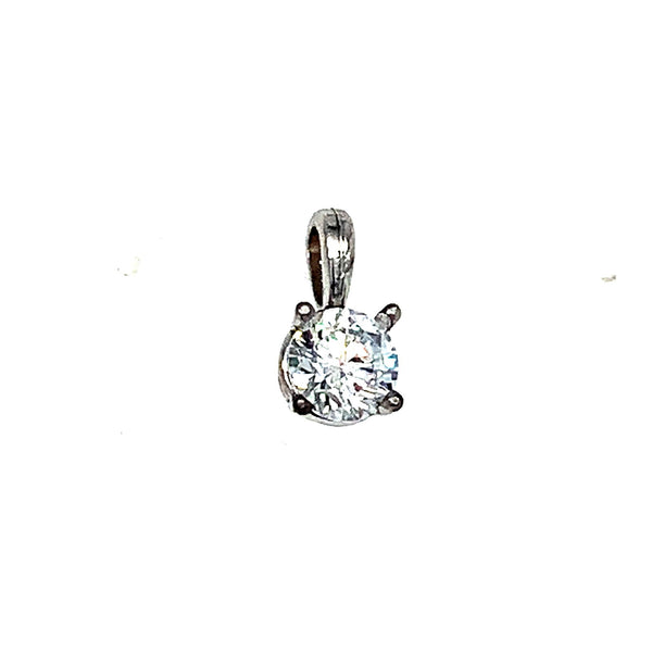 (LD) Dije con diamante de laboratorio en oro blanco 14kt. - DGjoyeros