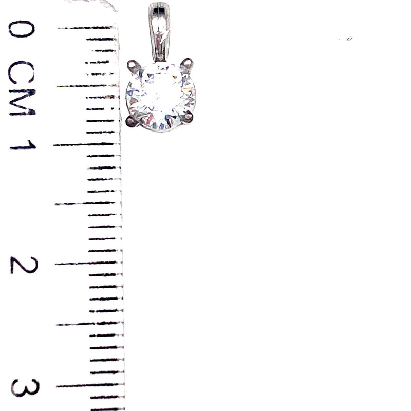 (LD) Dije con diamante de laboratorio en oro blanco 14kt. - DGjoyeros