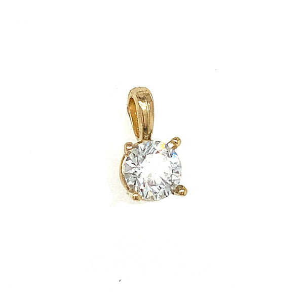 (LD) Dije con diamante en oro amarillo 14k - DGjoyeros