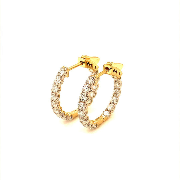 (LD) Huggies con diamantes de laboratorio en oro amarillo 10kt. - DGjoyeros