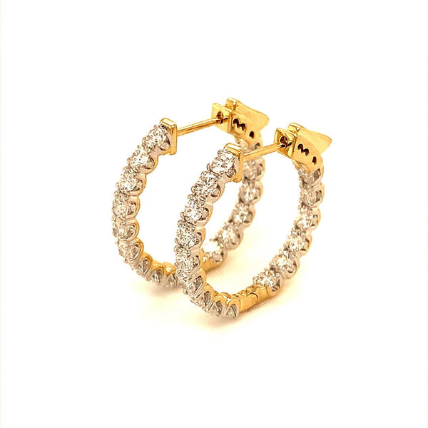 (LD) Huggies con diamantes de laboratorio en oro amarillo 10kt. - DGjoyeros