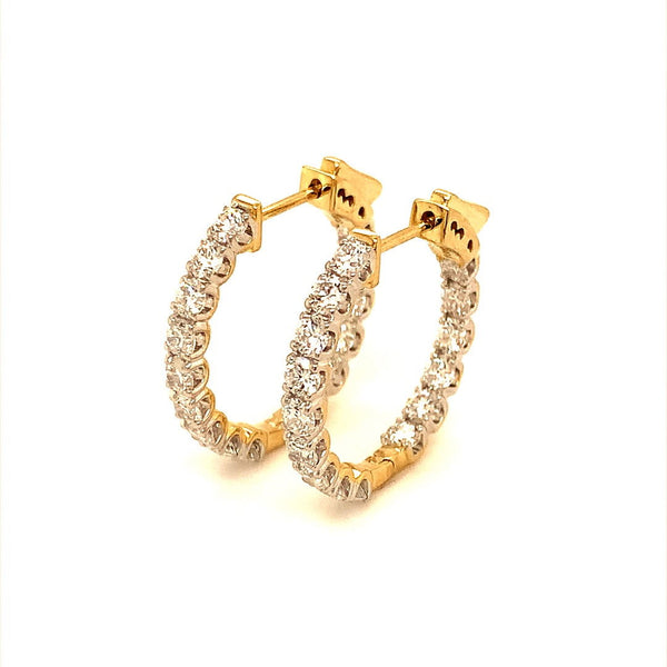 (LD) Huggies con diamantes de laboratorio en oro amarillo 10kt. - DGjoyeros