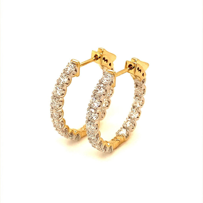 (LD) Huggies con diamantes de laboratorio en oro amarillo 10kt. - DGjoyeros