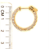 (LD) Huggies con diamantes de laboratorio en oro amarillo 10kt. - DGjoyeros