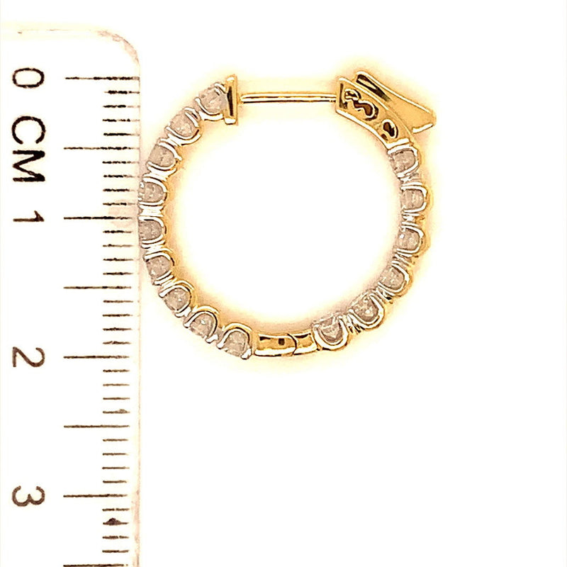(LD) Huggies con diamantes de laboratorio en oro amarillo 10kt. - DGjoyeros