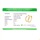 (LD) Huggies con diamantes de laboratorio en oro amarillo 10kt. - DGjoyeros