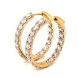 (LD) Huggies con diamantes de laboratorio en oro amarillo 10kt. - DGjoyeros