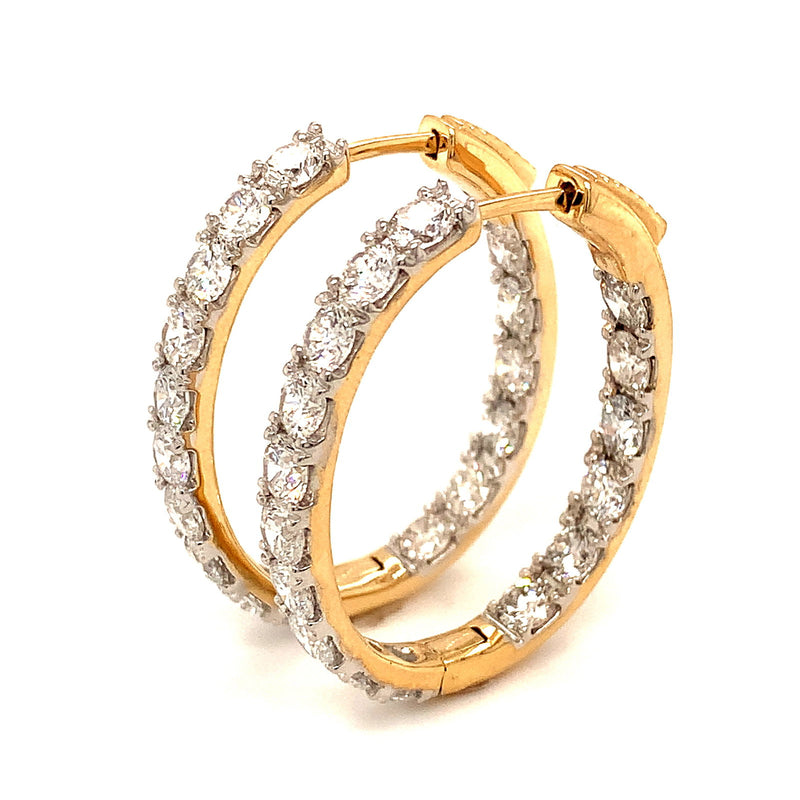 (LD) Huggies con diamantes de laboratorio en oro amarillo 10kt. - DGjoyeros