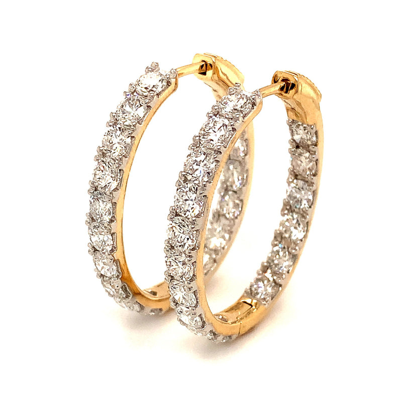 (LD) Huggies con diamantes de laboratorio en oro amarillo 10kt. - DGjoyeros