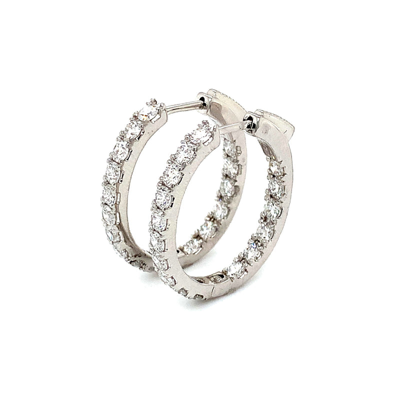 (LD) Huggies con diamantes de laboratorio en oro blanco 10kt. - DGjoyeros