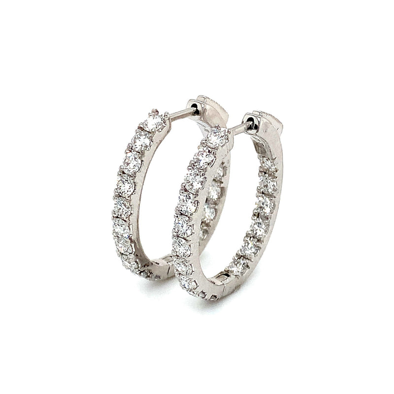 (LD) Huggies con diamantes de laboratorio en oro blanco 10kt. - DGjoyeros
