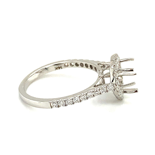 (LD) Montura con diamantes de laboratorio en oro blanco 14kt. - DGjoyeros