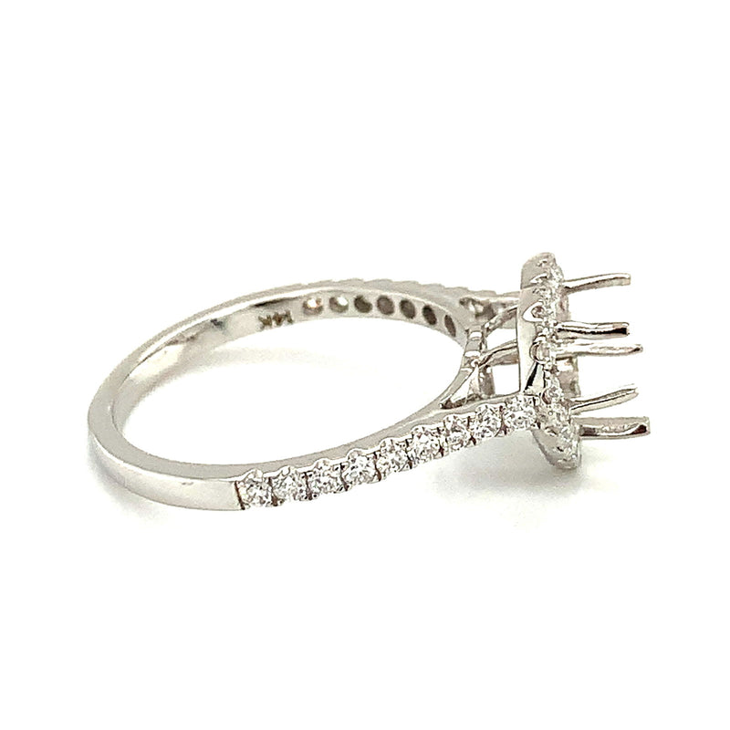 (LD) Montura con diamantes de laboratorio en oro blanco 14kt. - DGjoyeros