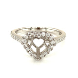 (LD) Montura con diamantes de laboratorio en oro blanco 14kt. - DGjoyeros