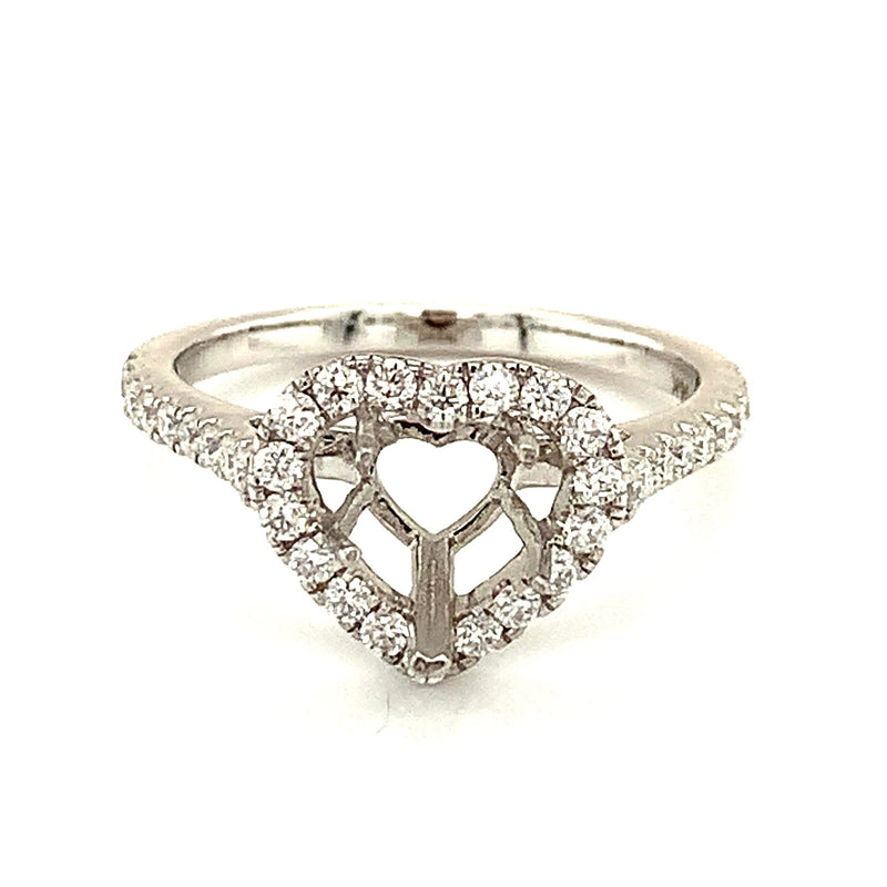 (LD) Montura con diamantes de laboratorio en oro blanco 14kt. - DGjoyeros