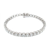 (LD) Pulsera con diamantes de laboratorio oro blanco 14kt. 18cm D-10.00Cts.