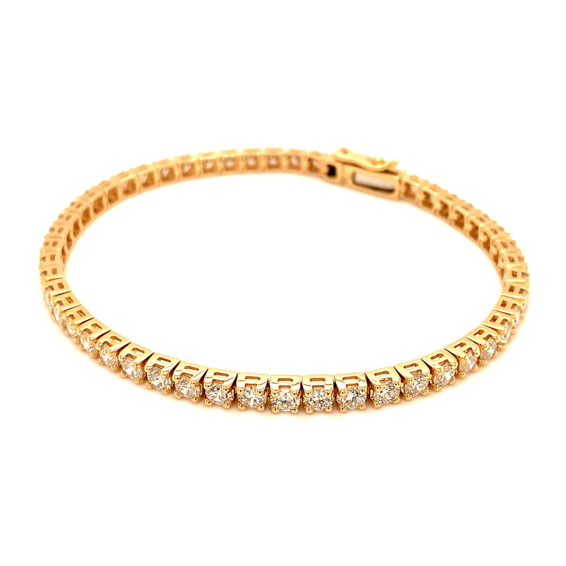 (LD) Pulsera (tennis) con diamantes de laboratorio en oro amarillo 14kt. - DGjoyeros