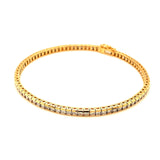 (LD) Pulsera (tennis) con diamantes de laboratorio en oro amarillo 14kt. - DGjoyeros