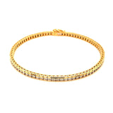 (LD) Pulsera (tennis) con diamantes de laboratorio en oro amarillo 14kt. - DGjoyeros