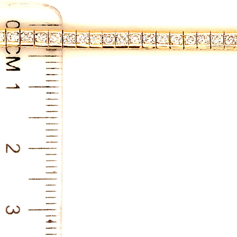 (LD) Pulsera (tennis) con diamantes de laboratorio en oro amarillo 14kt. - DGjoyeros
