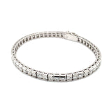 (LD) Pulsera (tennis) con diamantes de laboratorio en oro blanco 14kt. - DGjoyeros