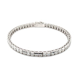 (LD) Pulsera (tennis) con diamantes de laboratorio en oro blanco 14kt. - DGjoyeros