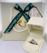 (LD) Set de anillos con diamantes de laboratorio en oro blanco 10kt. - DGjoyeros
