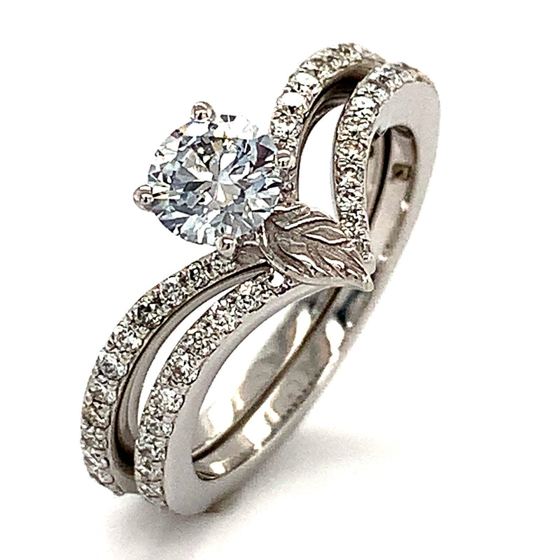 (LD) Set de anillos con diamantes de laboratorio en oro blanco 10kt. - DGjoyeros