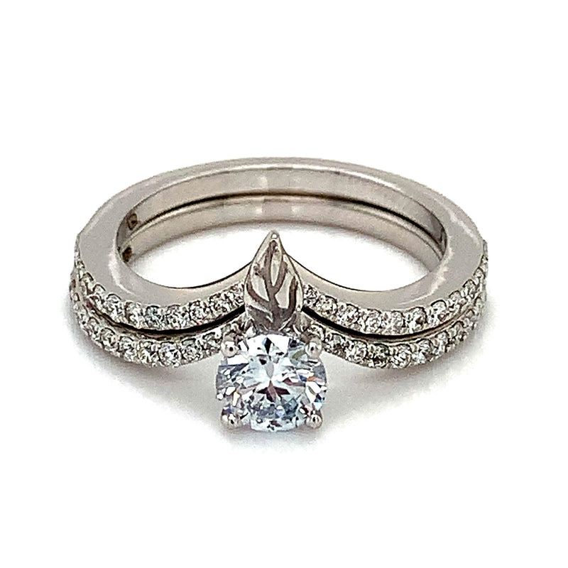 (LD) Set de anillos con diamantes de laboratorio en oro blanco 10kt. - DGjoyeros