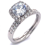 (LD) Set de anillos con diamantes de laboratorio en oro blanco 14kt. - DGjoyeros