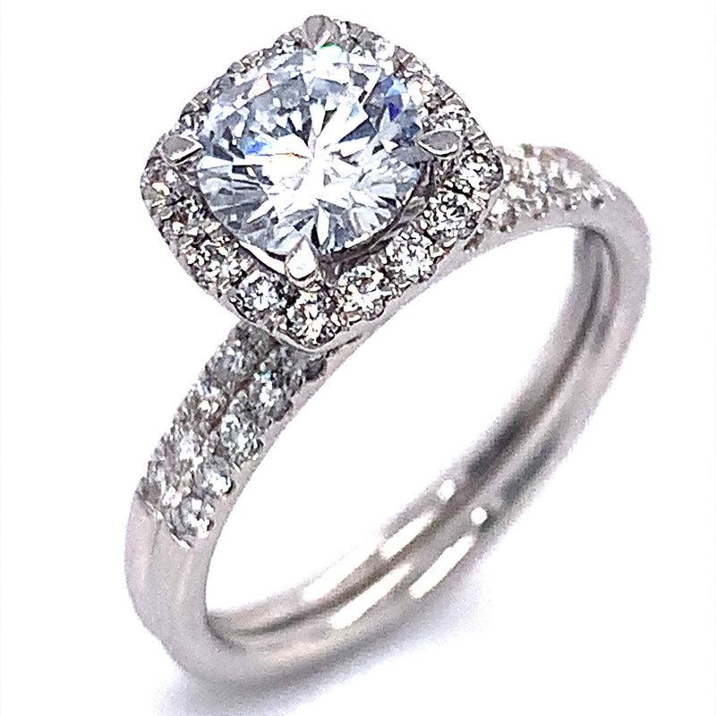 (LD) Set de anillos con diamantes de laboratorio en oro blanco 14kt. - DGjoyeros