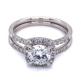 (LD) Set de anillos con diamantes de laboratorio en oro blanco 14kt. - DGjoyeros