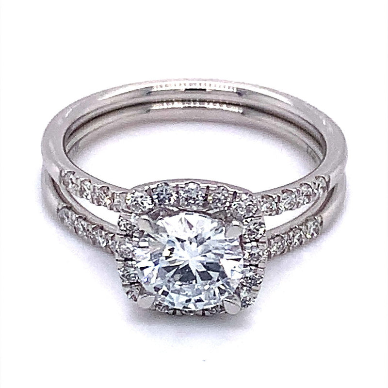 (LD) Set de anillos con diamantes de laboratorio en oro blanco 14kt. - DGjoyeros