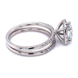 (LD) Set de anillos con diamantes de laboratorio en oro blanco 14kt. - DGjoyeros