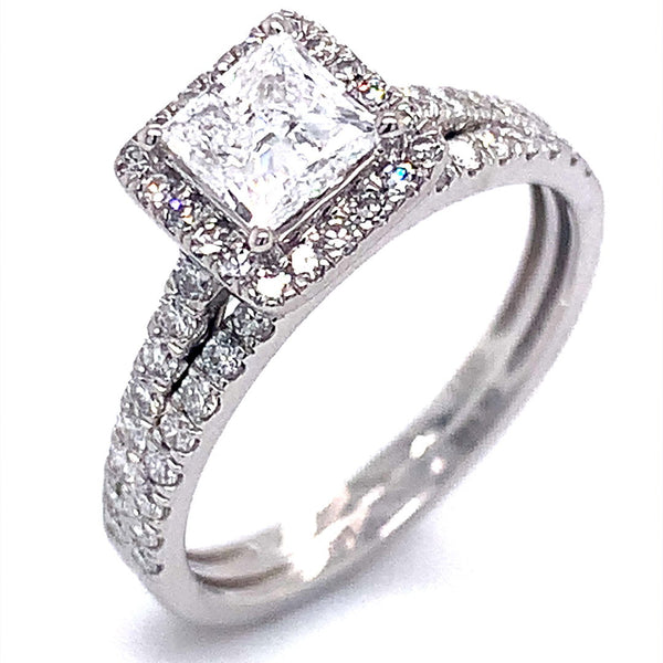 (LD) Set de anillos con diamantes de laboratorio en oro blanco 14kt. - DGjoyeros