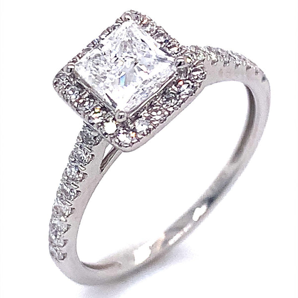(LD) Set de anillos con diamantes de laboratorio en oro blanco 14kt. - DGjoyeros