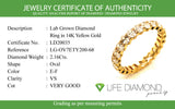 (LD) Banda con diamantes de laboratorio en oro amarillo 14k. D-2.16Cts.