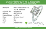 (LD) Anillo con diamantes de laboratorio  en oro blanco 14kt. D-1.54cts