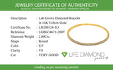 (LD) Caña flexible con diamantes de laboratorio en oro amarillo 14kt. D-2.00Cts