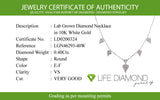 (LD) Collar (corazones) con diamantes de laboratorio en oro blanco 10kt. 40.5/46cm D-0.40Cts.