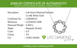 (LD) Collar con diamantes de laboratorio en oro blanco 10kt. 40.5/46cm D-0.40Cts.