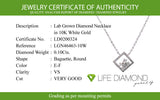 (LD) Collar con diamantes de laboratorio en oro blanco 10kt. 40.5/46cm D-0.10Cts.