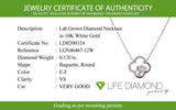 (LD) Collar con diamantes de laboratorio en oro blanco 10kt. 40.5/46cm D-0.12Cts.