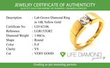 (LD) Anillo de caballero con diamantes de laboratorio en oro amarillo 14kt. D-1.06Cts